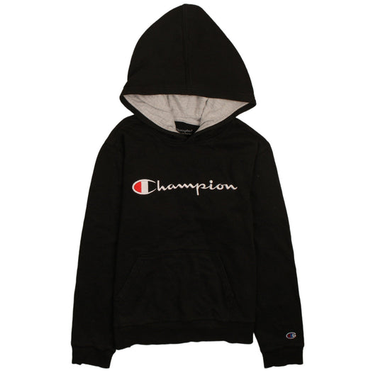Champion Womens Black XL Pullover Hoodie with Logo Embroidery