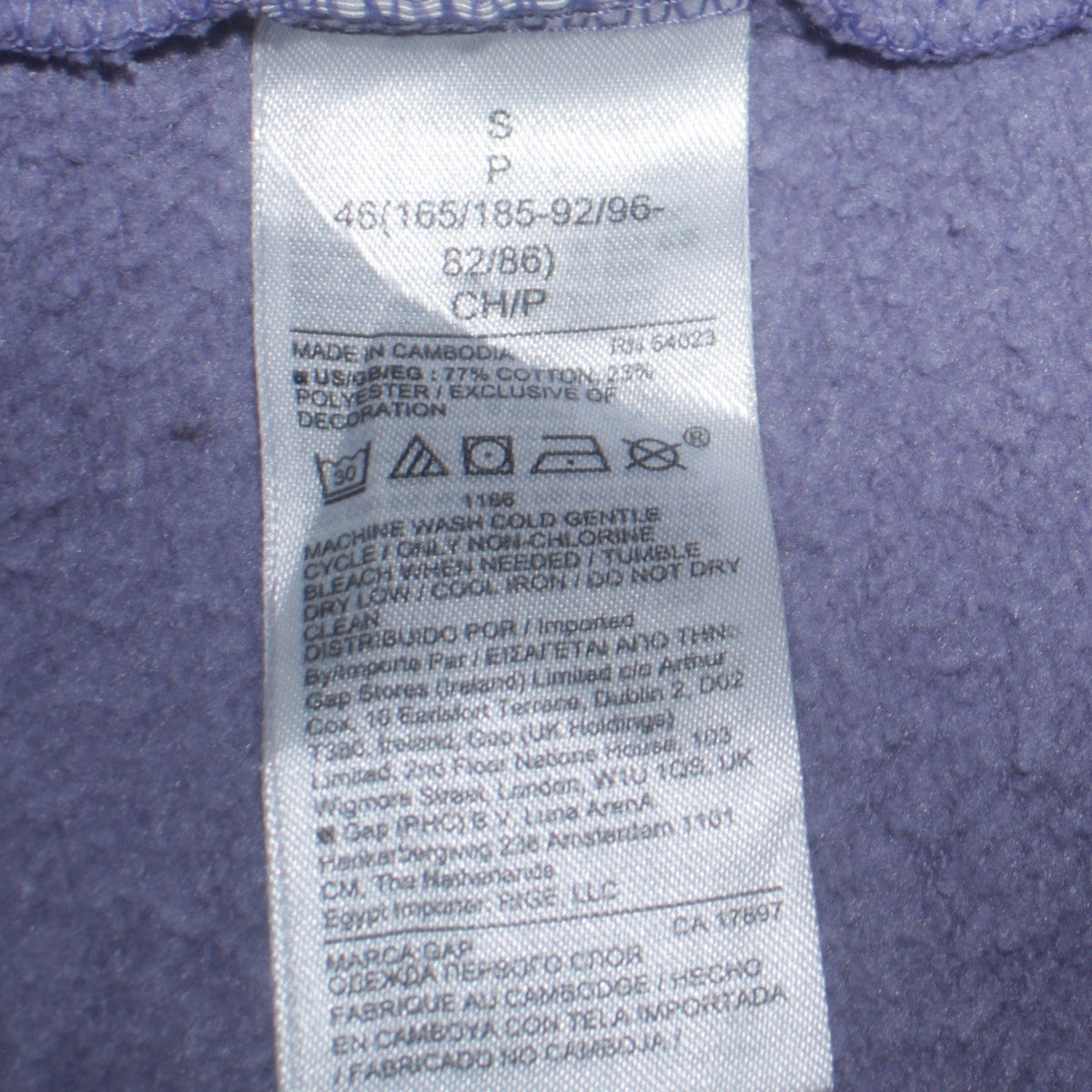 Gap Men Purple Hoodie Small Pullover Cotton Blend Logo Style
