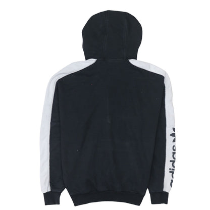 Adidas Women Black & White 1/2 Zip Hoodie Size 8 - Cotton Blend
