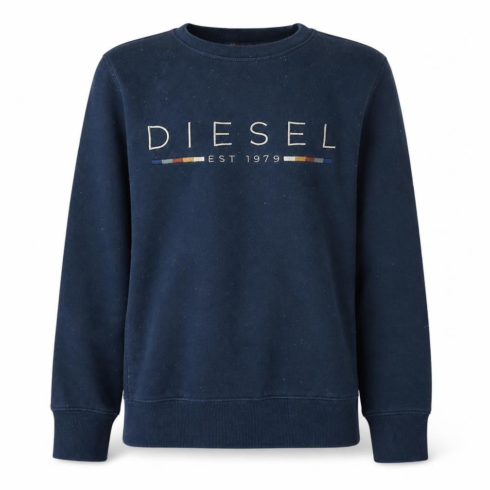 Diesel Men's Blue Embroidered Logo Sweatshirt Size S