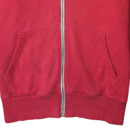 Superdry Mens Red Full Zip Hoodie XL Cotton Blend Casual