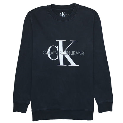 Calvin Klein Jeans Men's Black Logo Crew Neck Sweatshirt M