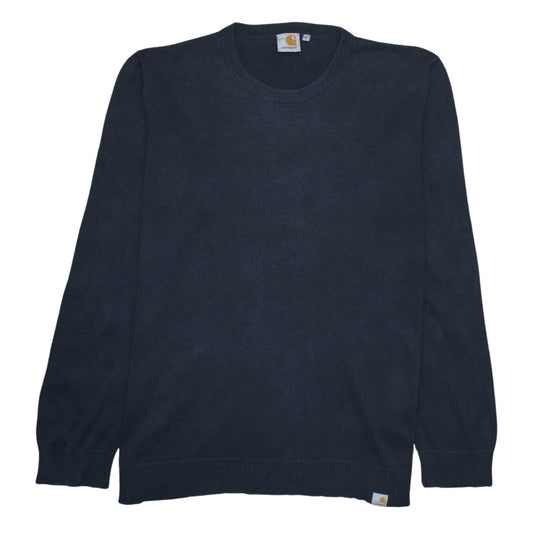 Carhartt Mens Blue XL Crew Neck Cotton Acrylic Pullover Jumper
