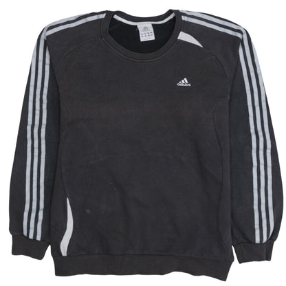 Adidas Mens Black Crew Neck Pullover Sweatshirt Size L