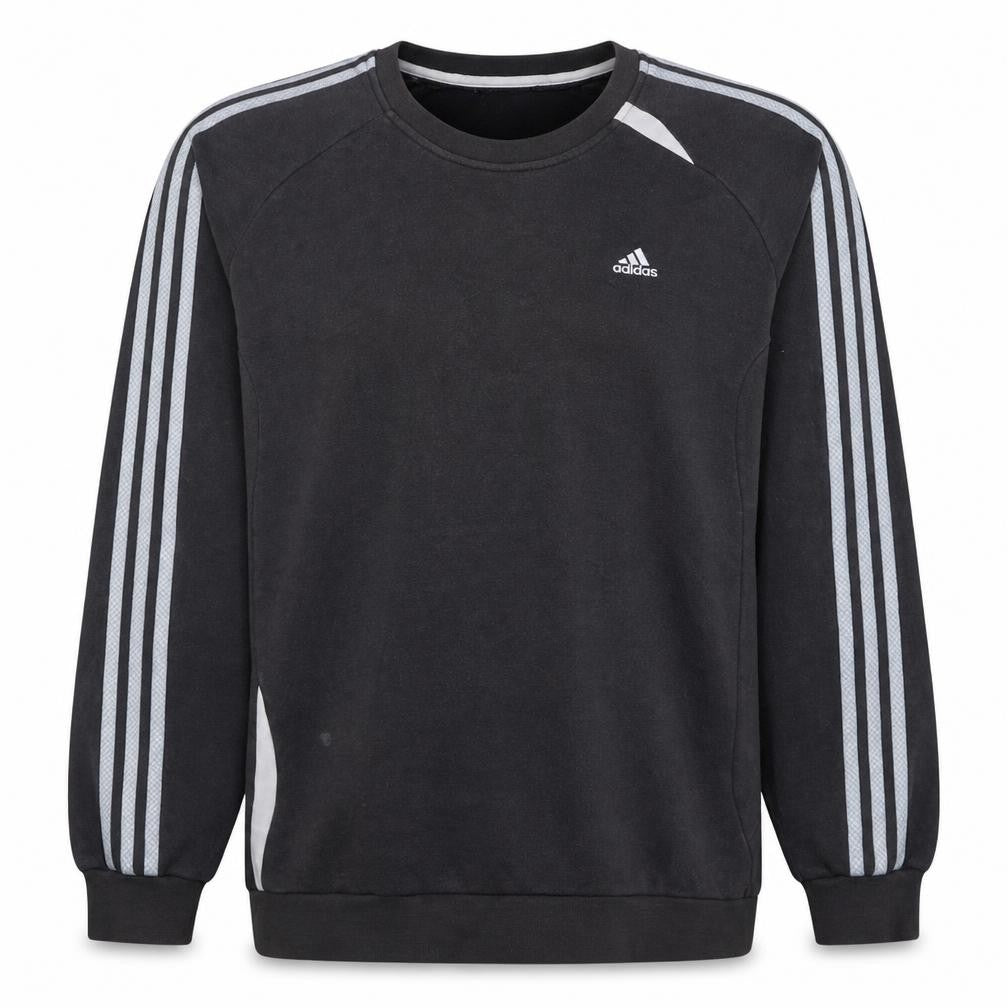 Adidas Mens Black Crew Neck Pullover Sweatshirt Size L