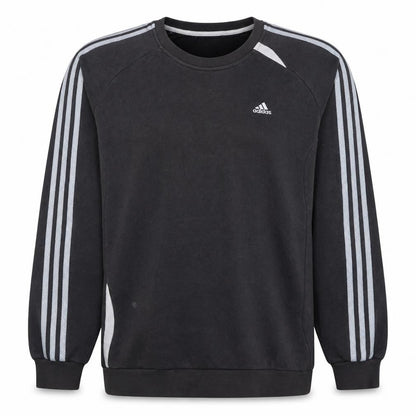 Adidas Mens Black Crew Neck Pullover Sweatshirt Size L
