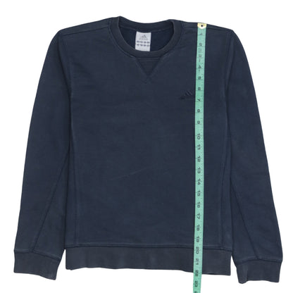 Adidas Womens Navy Blue Crew Neck Sweatshirt Size 10 UK Cotton Blend