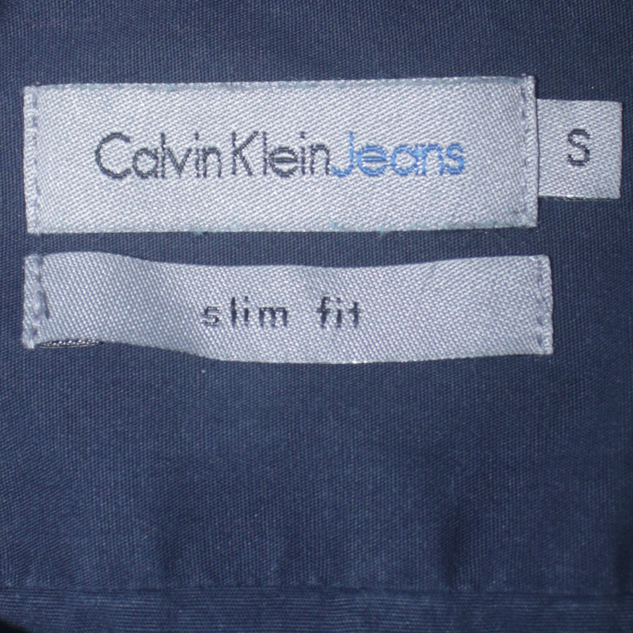 Calvin Klein Jeans Men's Blue Slim Fit Long Sleeve Cotton Shirt S