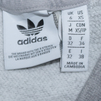 Adidas Women Grey & Lilac 3-Stripes Crew Neck Pullover Sweatshirt UK 6