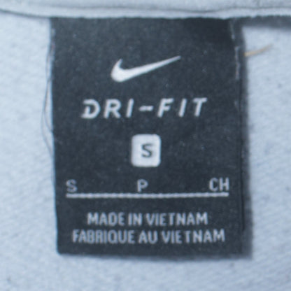 Nike Womens Grey Small Cropped Pullover Sweatshirt Dri-FIT Logo
