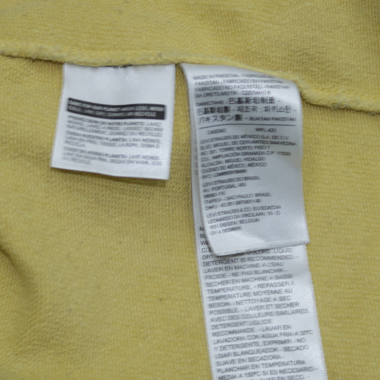 Levi's Men's Yellow 2XL Crew Neck Pullover Sweatshirt