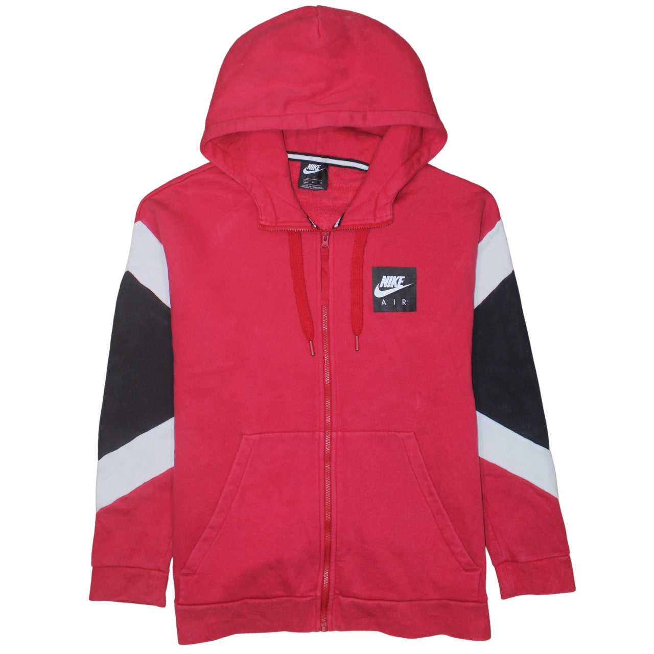 Nike Air Men's Red Full Zip Hoodie Size L Sports Fleece Sweatshirt