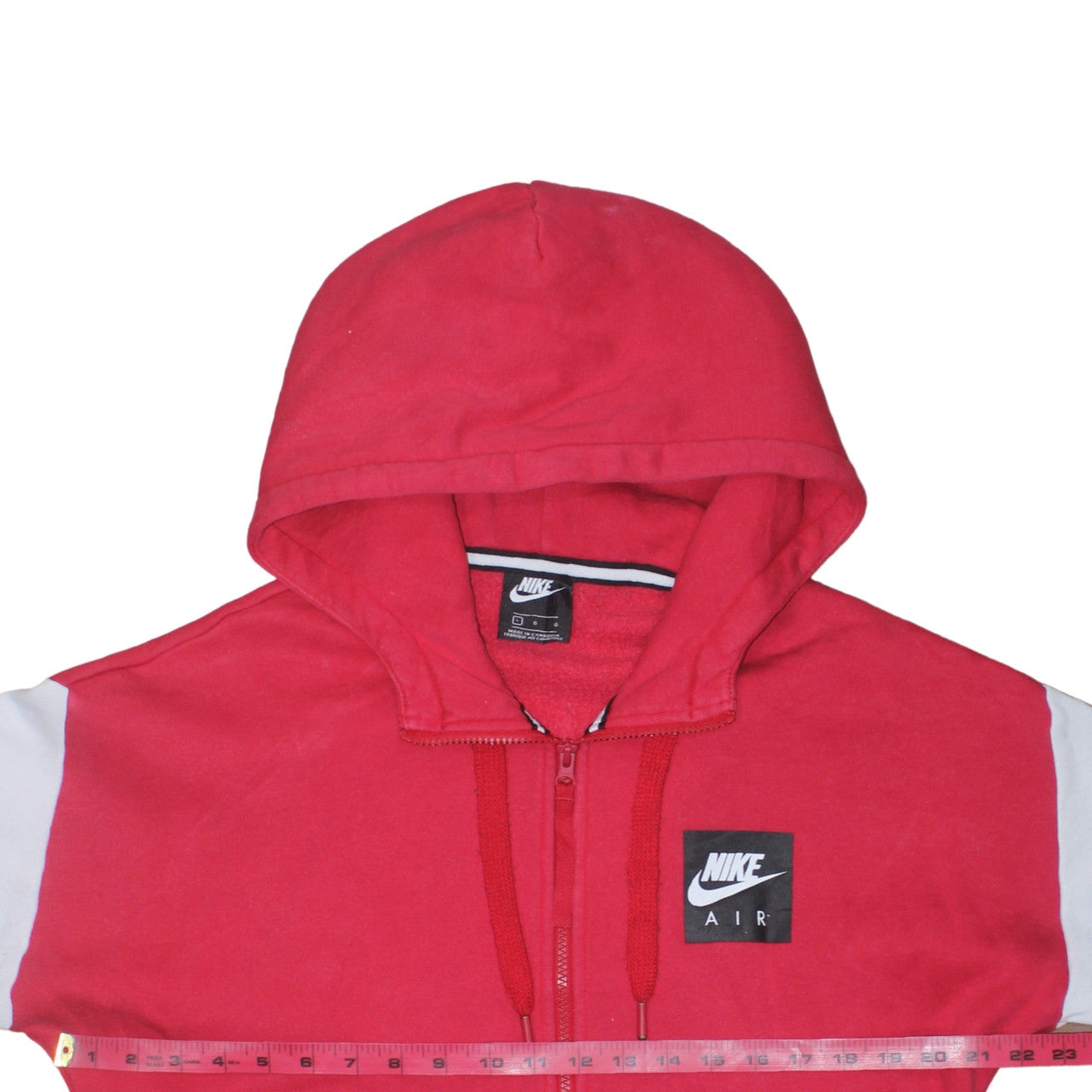 Nike Air Men's Red Full Zip Hoodie Size L Sports Fleece Sweatshirt