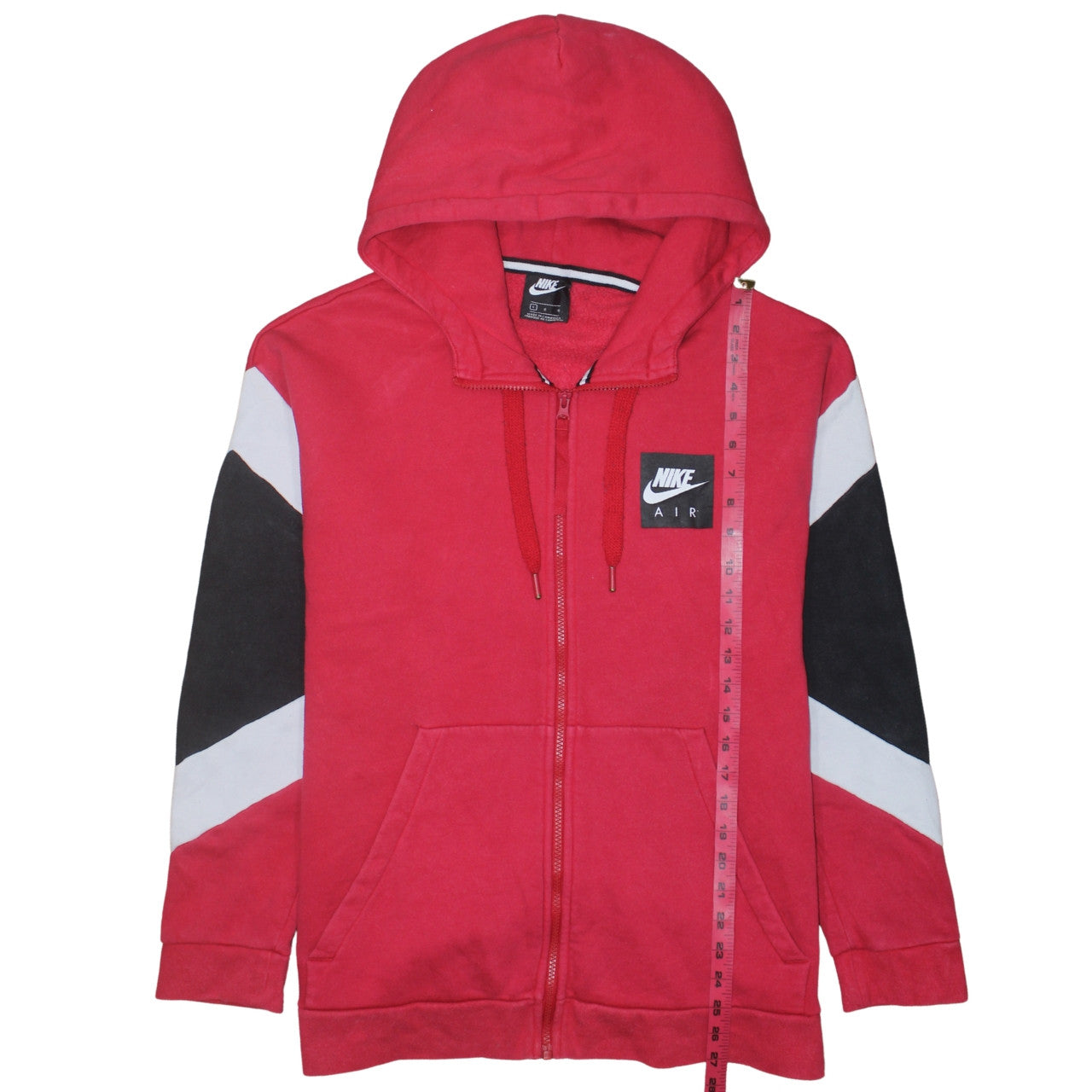 Nike Air Men's Red Full Zip Hoodie Size L Sports Fleece Sweatshirt