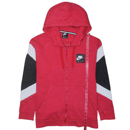 Nike Air Men's Red Full Zip Hoodie Size L Sports Fleece Sweatshirt