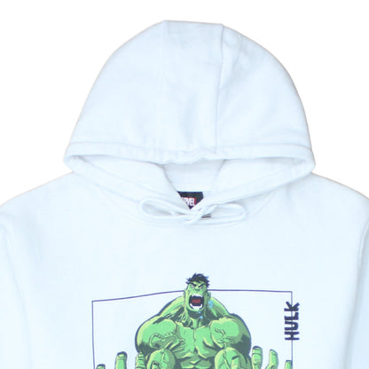Marvel Men’s White 2XL Pullover Hoodie with Hulk Graphic