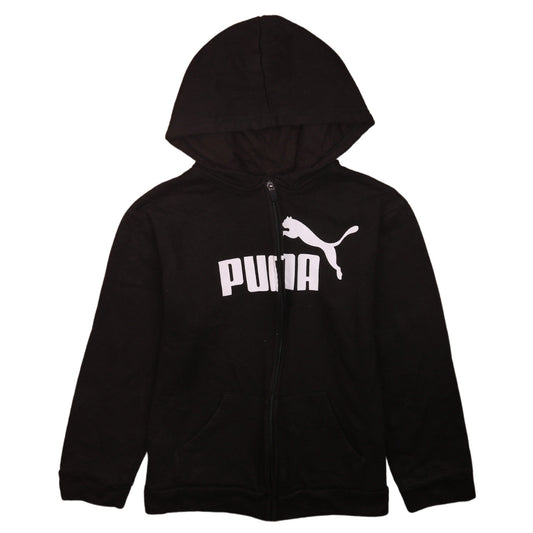 Puma Boys Black Full Zip Hoodie Size 16 Years Fleece Sweatshirt