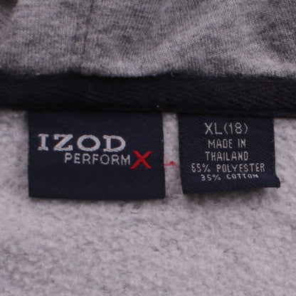 IZOD Women's Grey & Black Full Zip Hoodie Size XL (18) Cotton Blend