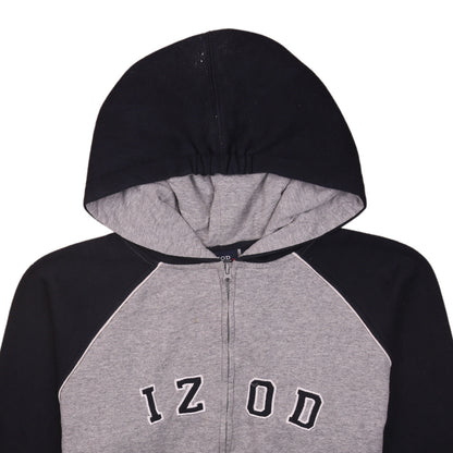IZOD Women's Grey & Black Full Zip Hoodie Size XL (18) Cotton Blend