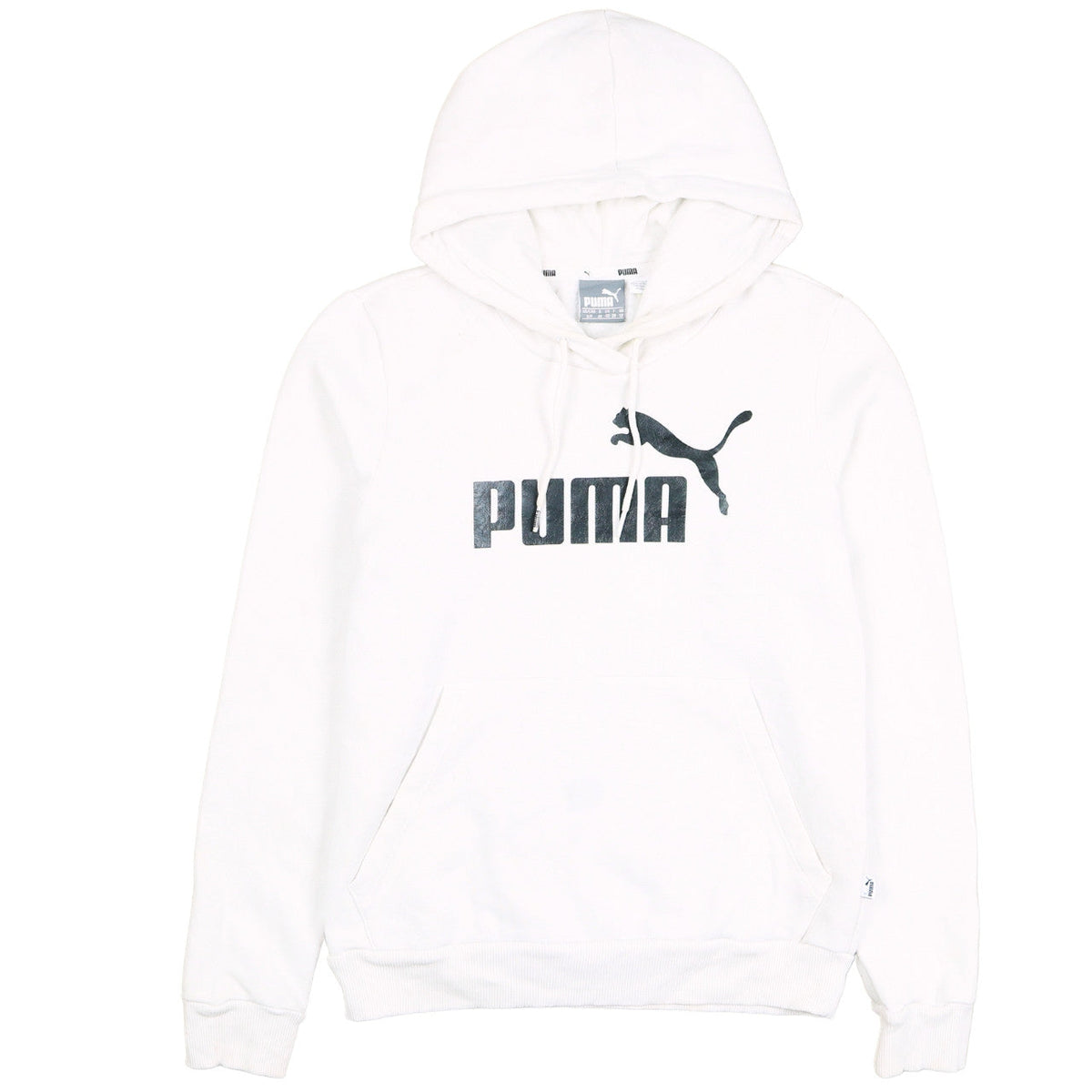 Puma Womens White Hoodie Size 10 Pullover Logo Design