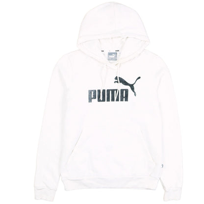 Puma Womens White Hoodie Size 10 Pullover Logo Design