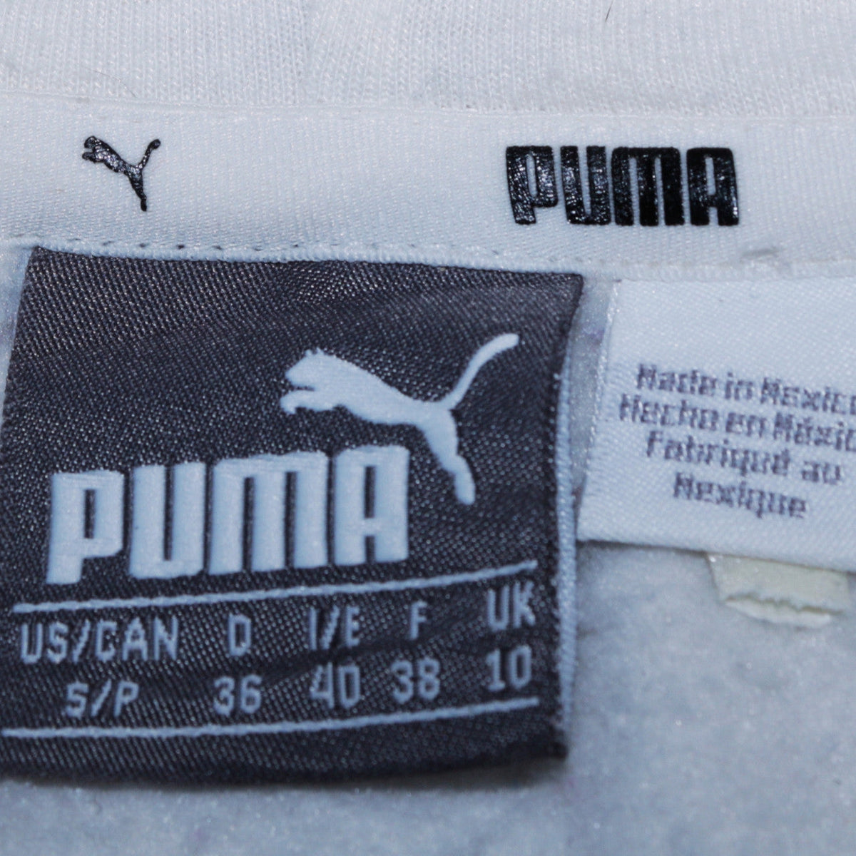 Puma Womens White Hoodie Size 10 Pullover Logo Design
