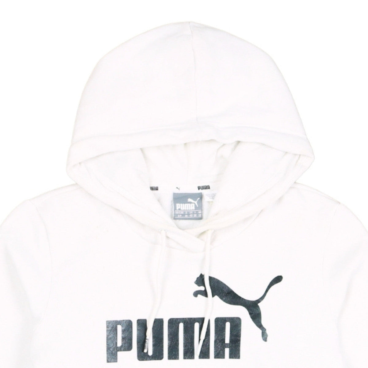 Puma Womens White Hoodie Size 10 Pullover Logo Design