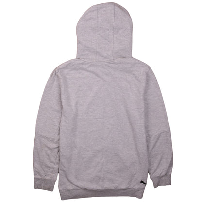 Puma Teens Grey Pullover Hoodie L Graphic Logo Cotton Blend