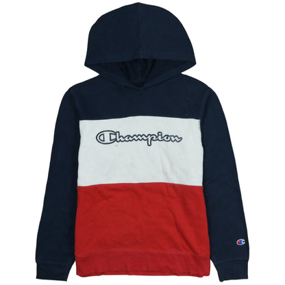 Champion Womens Navy Red Colourblock Hoodie Size L Pullover Casual