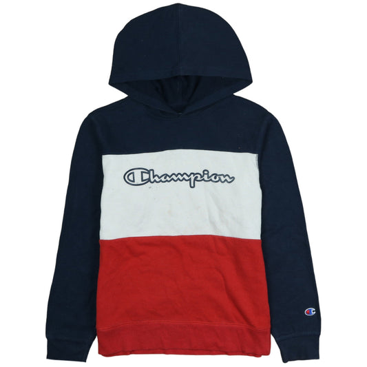 Champion Womens Navy Red Colourblock Hoodie Size L Pullover Casual