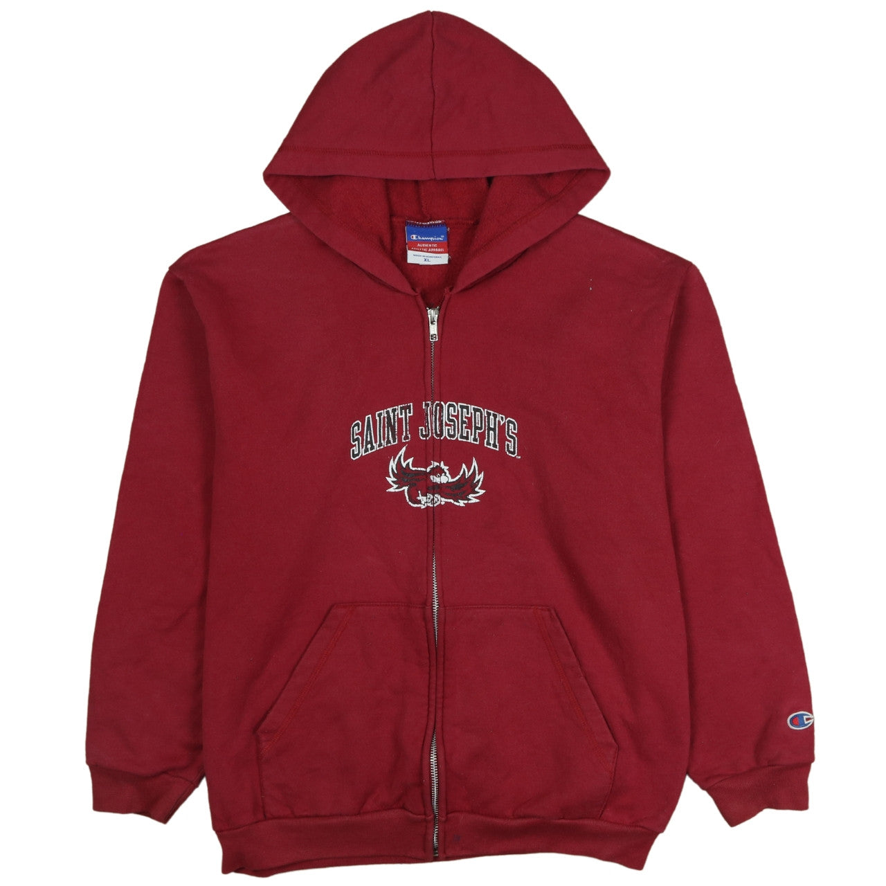 Champion Men's Red Full Zip Hoodie XL Saint Joseph's Graphic Sweatshirt