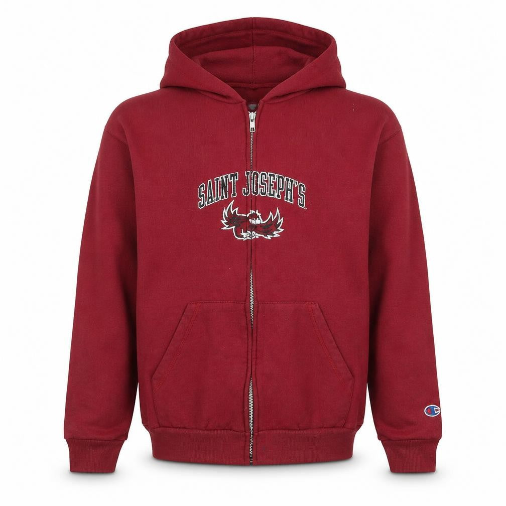 Champion Men's Red Full Zip Hoodie XL Saint Joseph's Graphic Sweatshirt