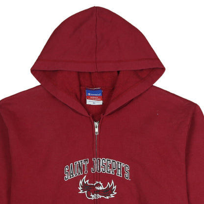 Champion Men's Red Full Zip Hoodie XL Saint Joseph's Graphic Sweatshirt