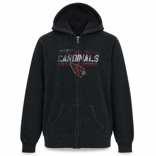 Front view of NFL Team Apparel unisex black full zip hoodie l fleece sportswear