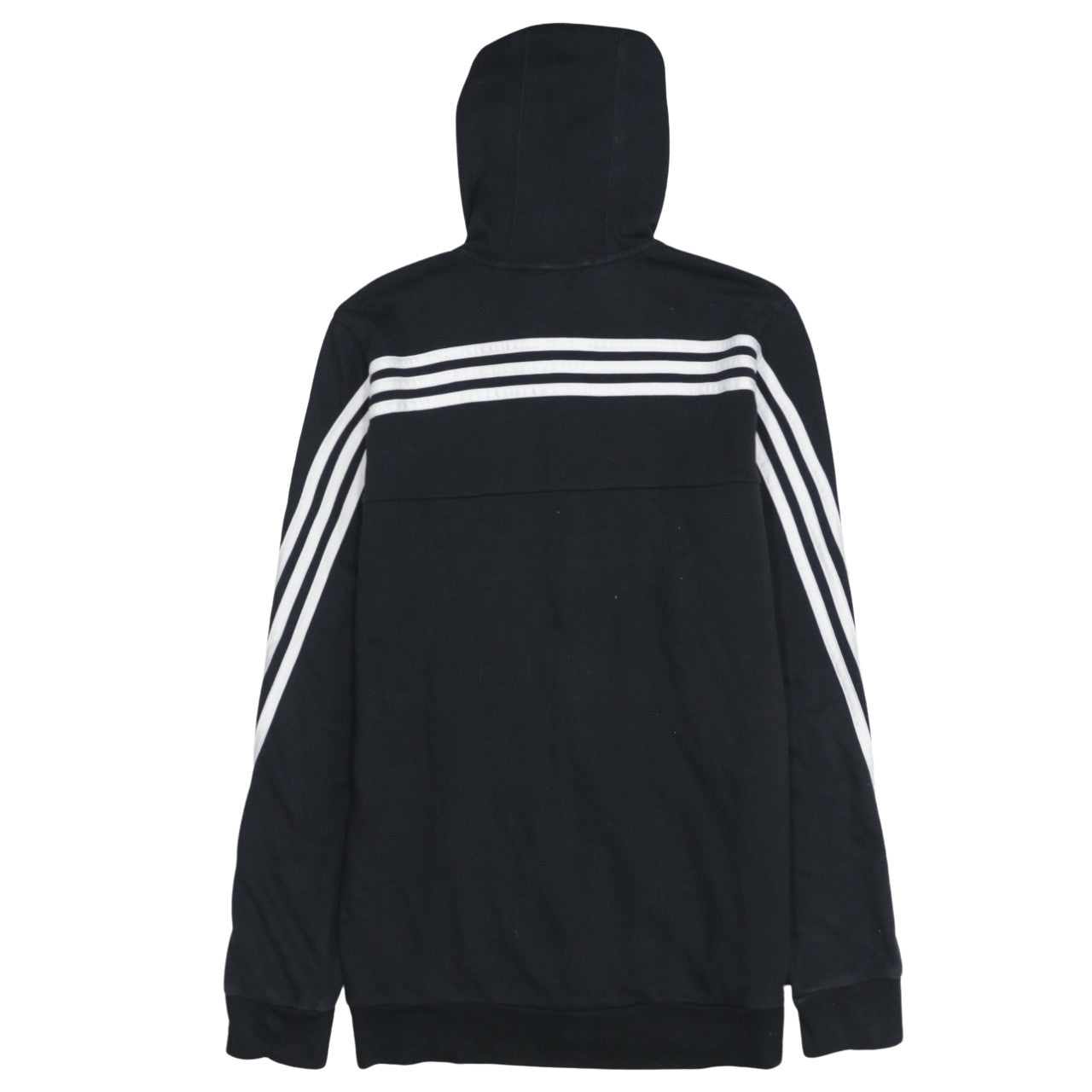 Adidas Boys Black Full Zip Hoodie 15-16 Years Regular Fit Sportswear