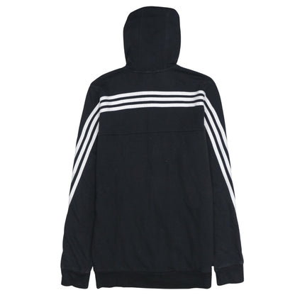 Adidas Boys Black Full Zip Hoodie 15-16 Years Regular Fit Sportswear
