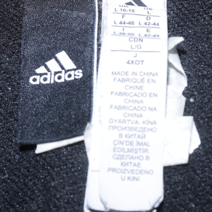 Adidas Womens Black Full Zip Hoodie Size L 16-18 Logo Sleeve