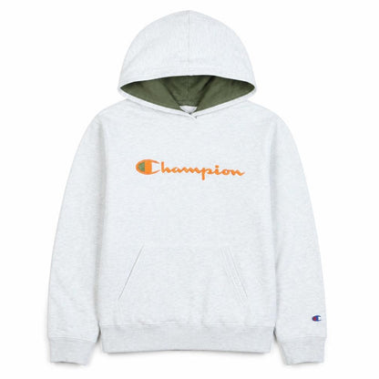 Champion Womens Grey Pullover Hoodie Large Embroidered Logo Sweatshirt