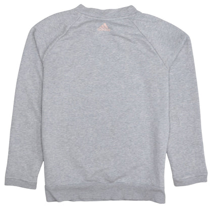 Adidas Womens Grey Pullover Sweatshirt Size M Logo Crew Neck