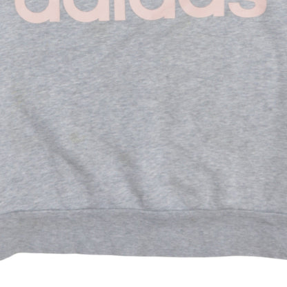 Adidas Womens Grey Pullover Sweatshirt Size M Logo Crew Neck