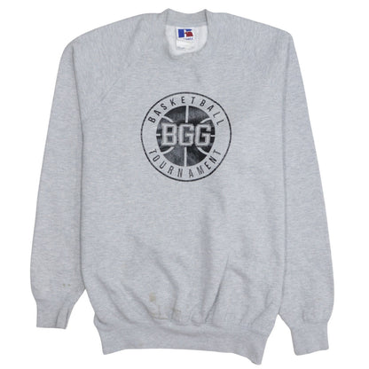 Russell Mens Grey Basketball Tournament Graphic Sweatshirt L