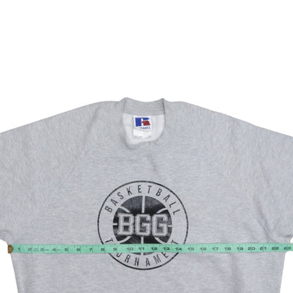 Russell Mens Grey Basketball Tournament Graphic Sweatshirt L
