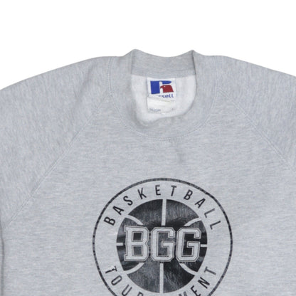 Russell Mens Grey Basketball Tournament Graphic Sweatshirt L