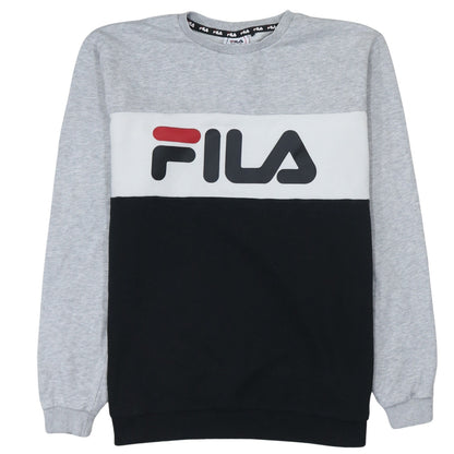 Fila Boys Grey Colourblock Crew Neck Sweatshirt 15-16 Years
