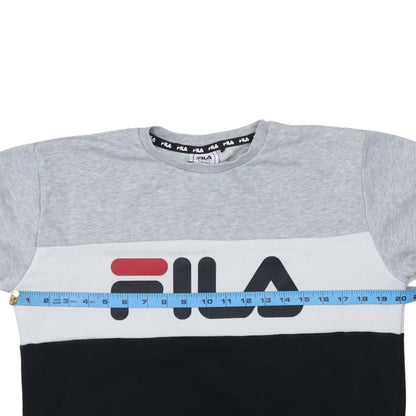 Fila Boys Grey Colourblock Crew Neck Sweatshirt 15-16 Years