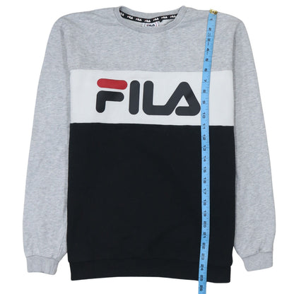 Fila Boys Grey Colourblock Crew Neck Sweatshirt 15-16 Years