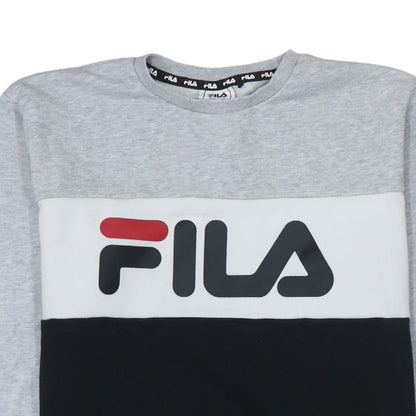 Fila Boys Grey Colourblock Crew Neck Sweatshirt 15-16 Years