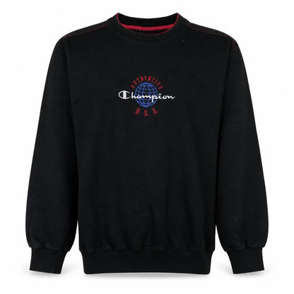 Champion Men's Black Large Pullover Sweatshirt USA Embroidered Vintage