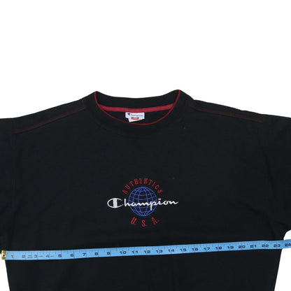Champion Men's Black Large Pullover Sweatshirt USA Embroidered Vintage