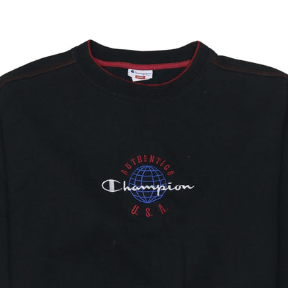 Champion Men's Black Large Pullover Sweatshirt USA Embroidered Vintage